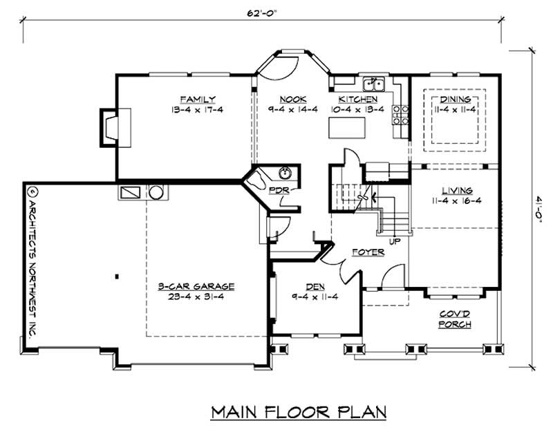Floor Plan First Story of Craftsman Plan #115-1363