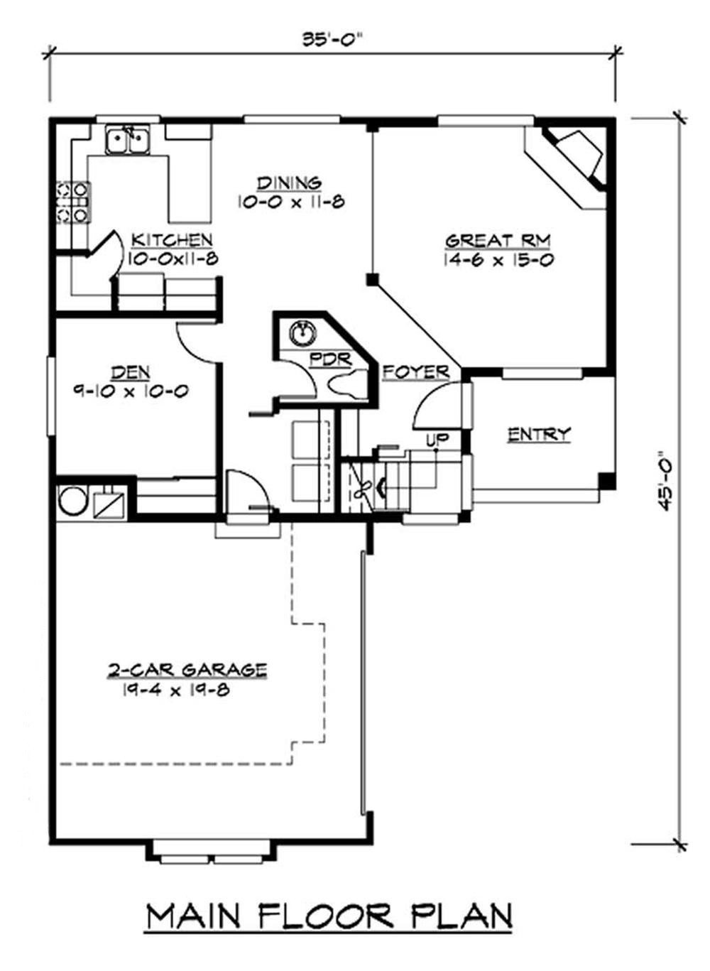 Floor Plan First Story of Traditional Plan #115-1364