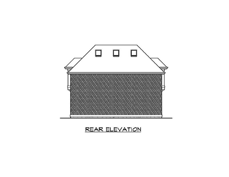 Home Plan Rear Elevation of this 1-Bedroom,755 Sq Ft Plan -115-1366