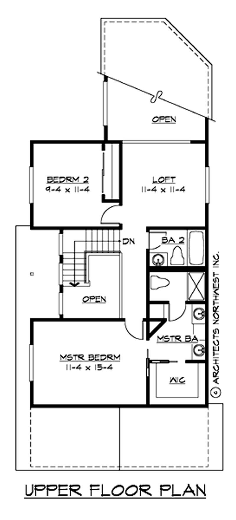 Floor Plan Second Story of Craftsman Plan #115-1368