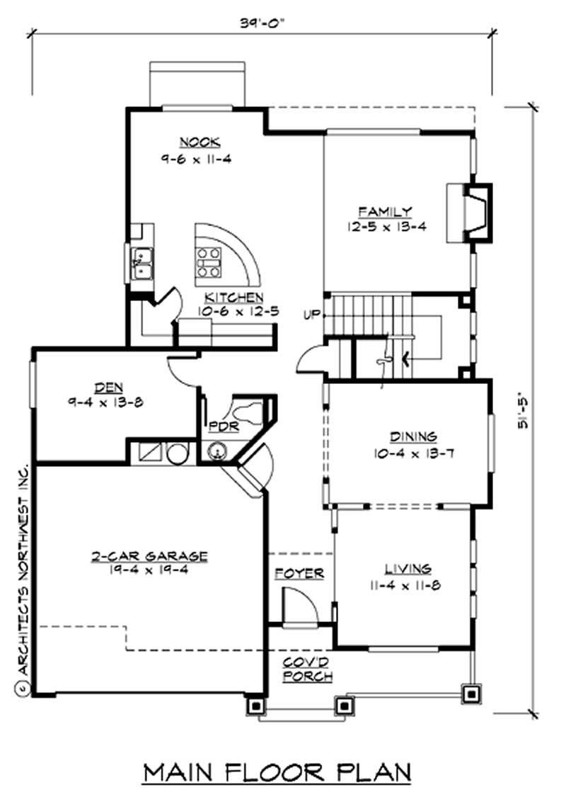 Floor Plan First Story of Multi-Level Plan #115-1373