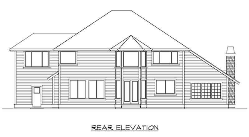 Home Plan Rear Elevation of this 4-Bedroom,3280 Sq Ft Plan -115-1376