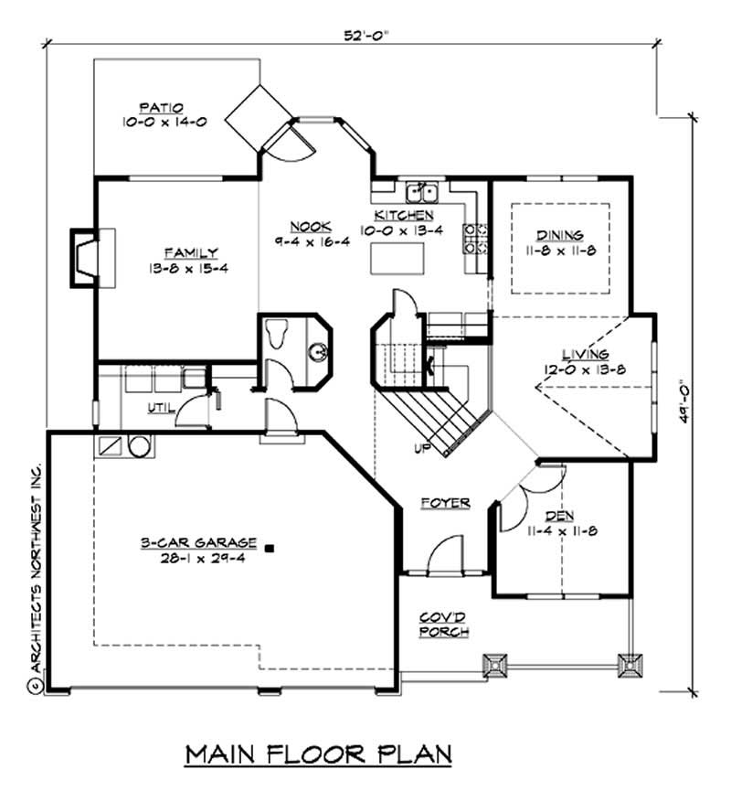 Floor Plan First Story of Ranch Plan #115-1378
