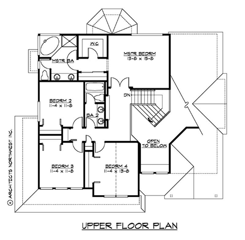 Floor Plan Second Story of Ranch Plan #115-1378
