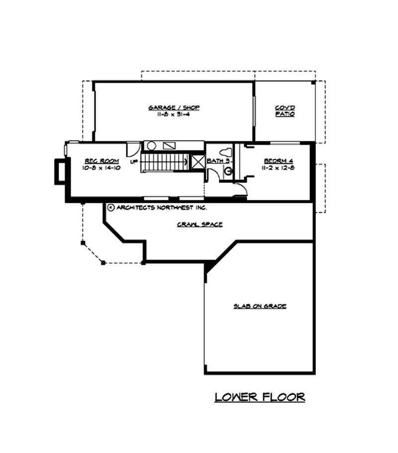 Floor Plan Basement of Ranch Plan #115-1379