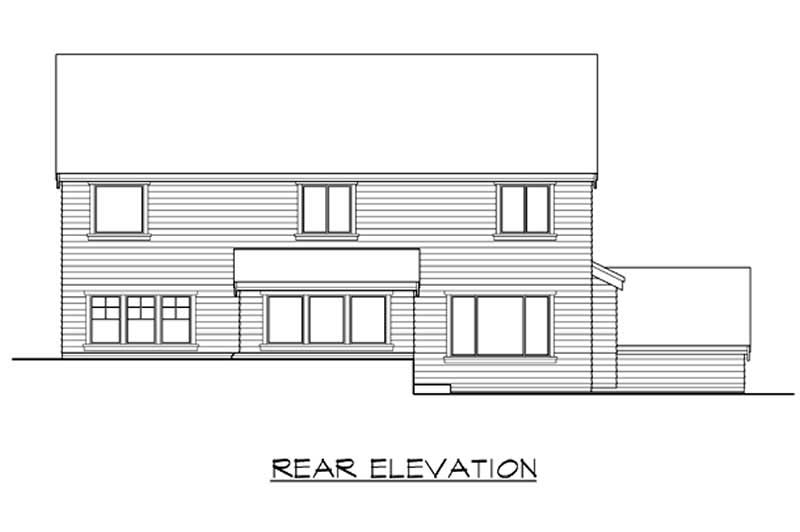 Home Plan Rear Elevation of this 4-Bedroom,2475 Sq Ft Plan -115-1380