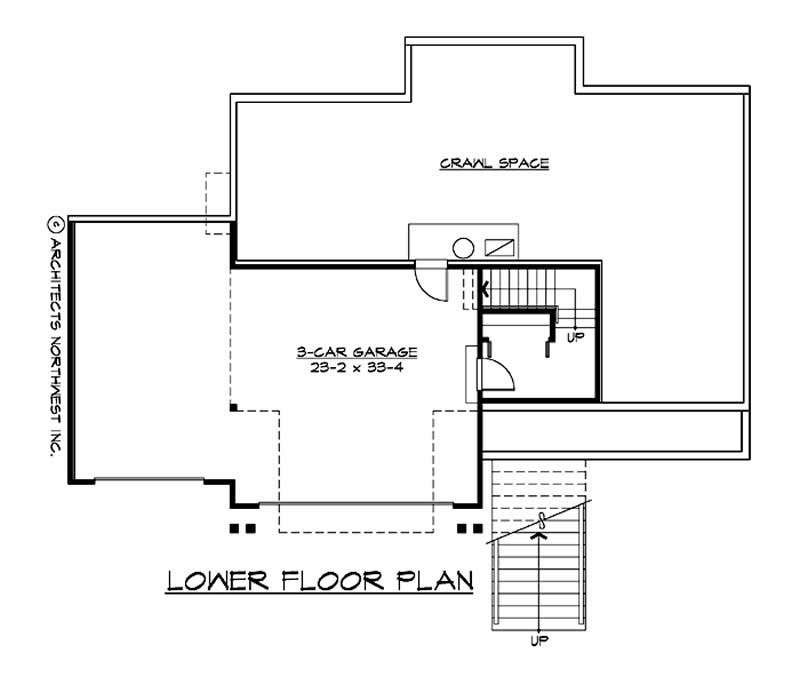 Floor Plan Basement of Multi-Level Plan #115-1380