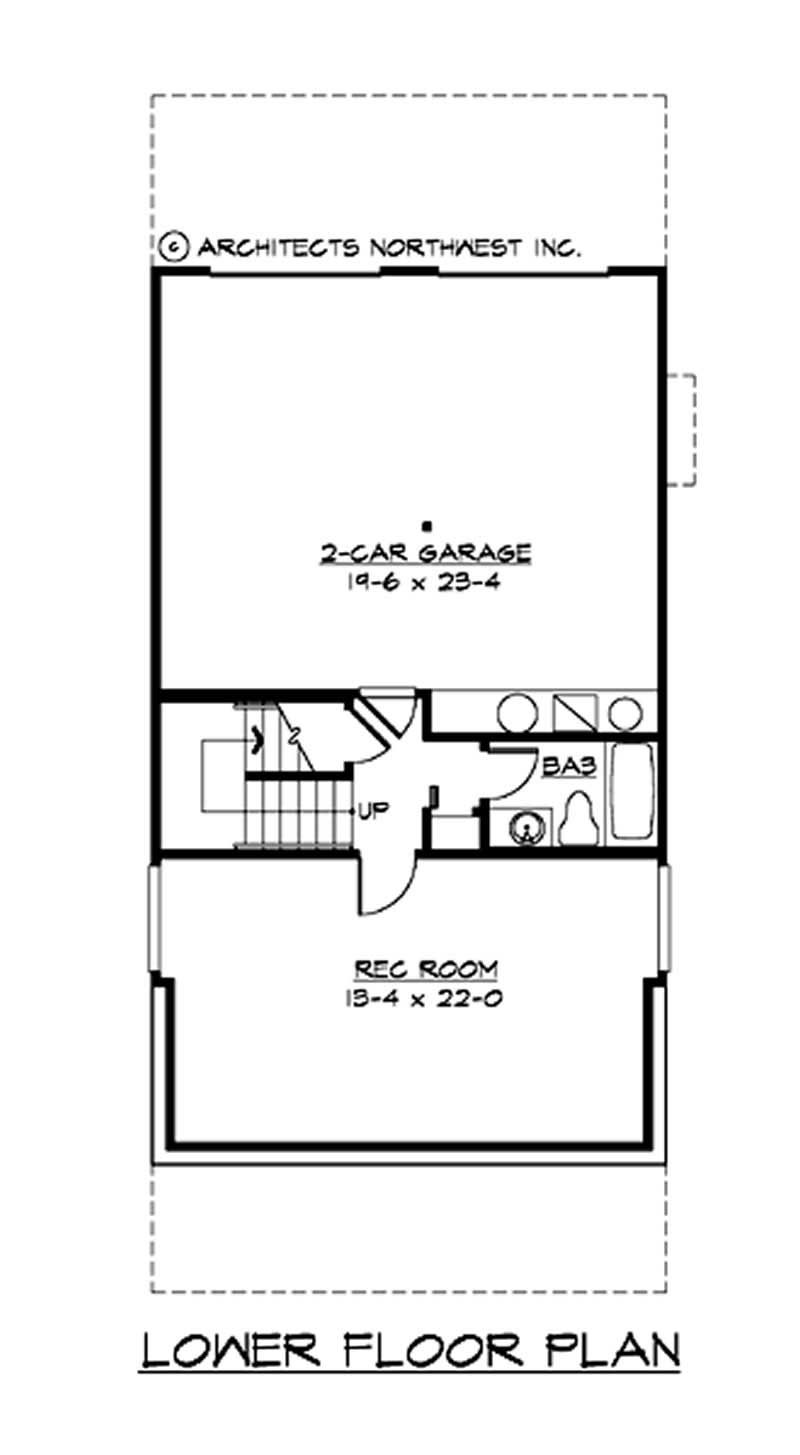Floor Plan Basement of Multi-Level Plan #115-1381