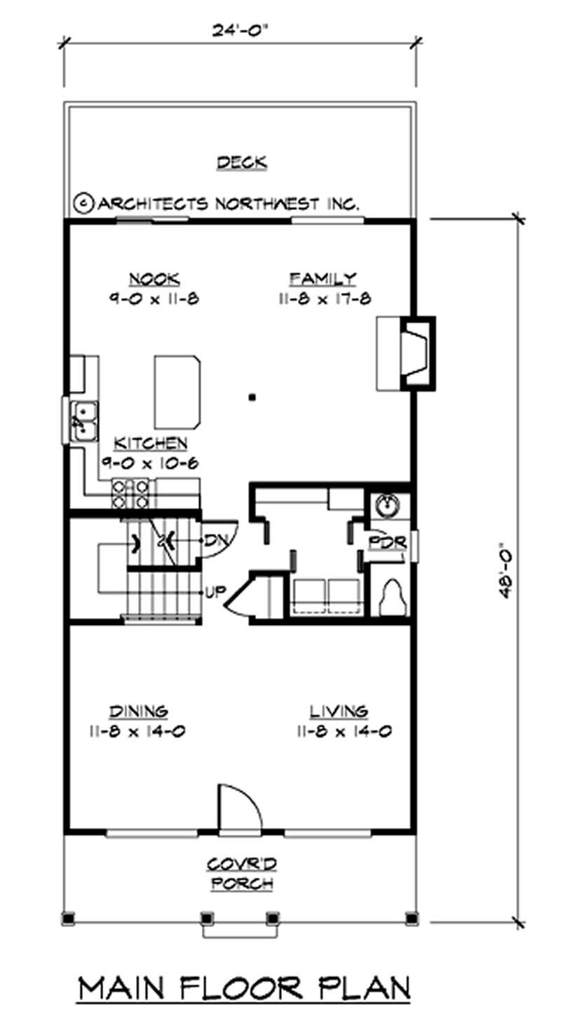 Floor Plan First Story of Multi-Level Plan #115-1381