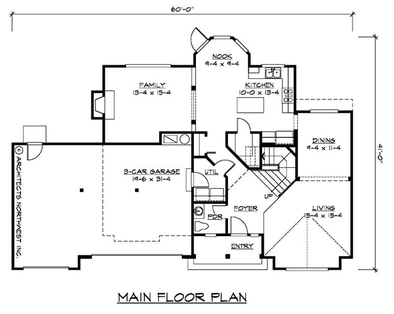 Floor Plan First Story of Ranch Plan #115-1382