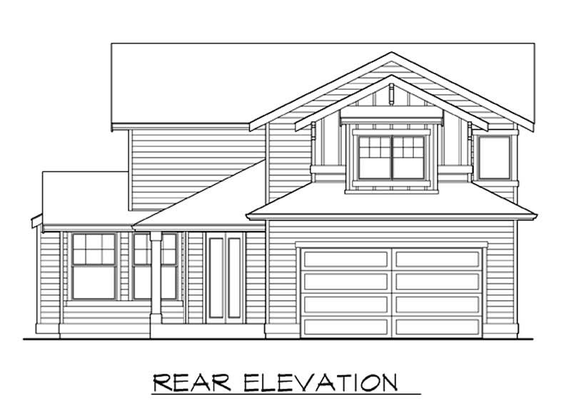Home Plan Rear Elevation of this 4-Bedroom,2191 Sq Ft Plan -115-1384