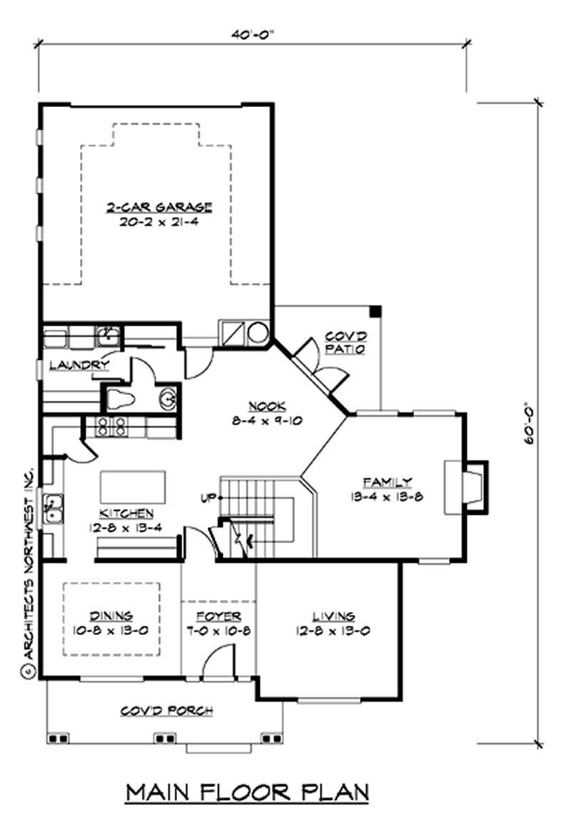 Floor Plan First Story of Multi-Level Plan #115-1384