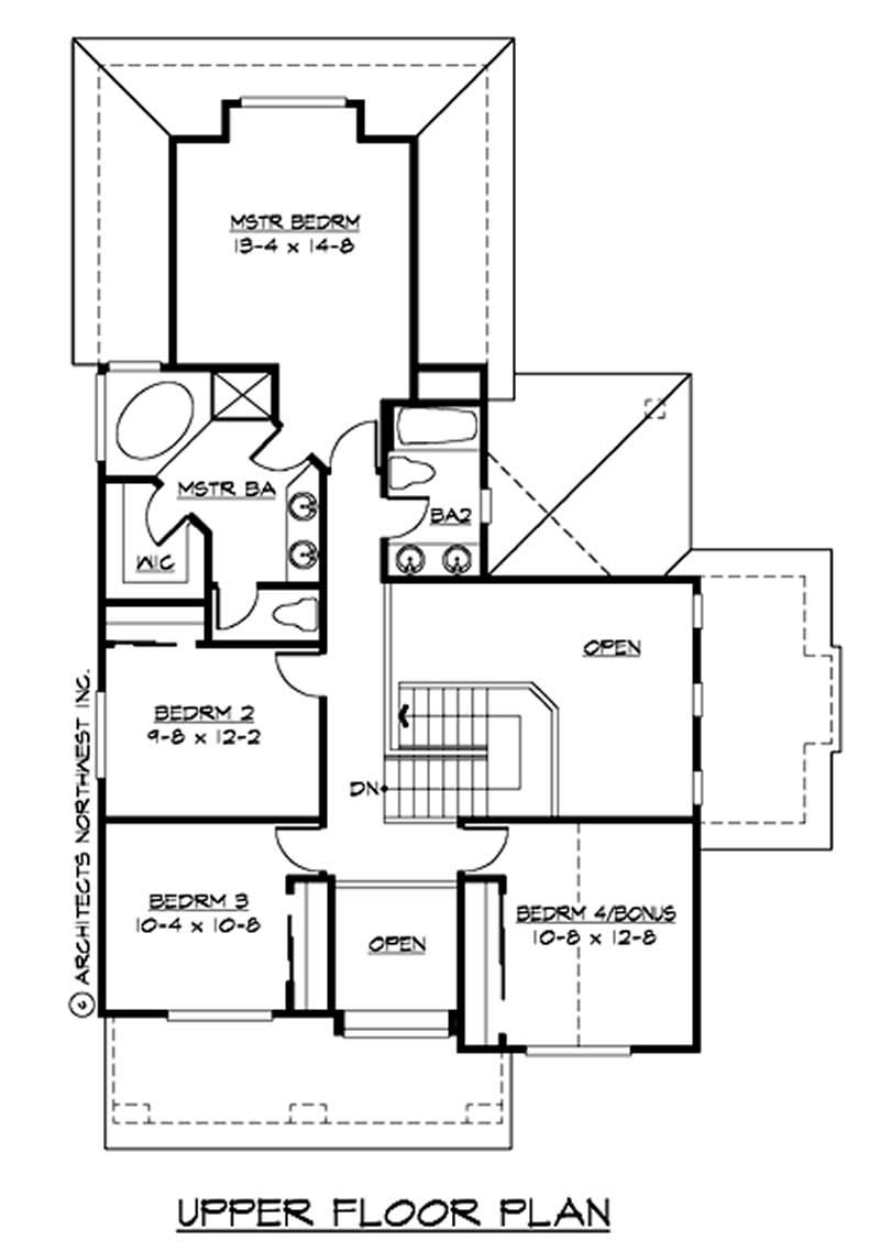 Floor Plan Second Story of Multi-Level Plan #115-1384