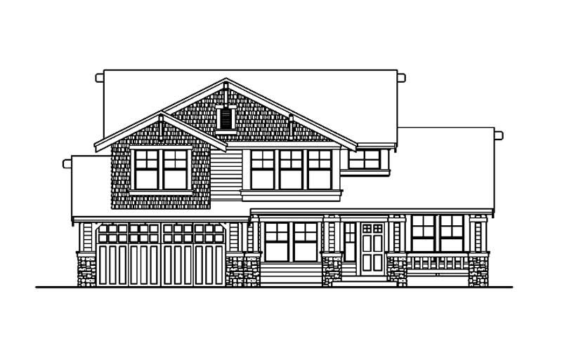 Home Plan Rear Elevation of this 3-Bedroom,3585 Sq Ft Plan -115-1385