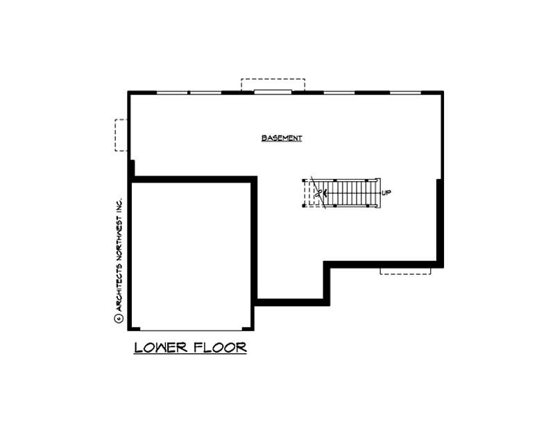 Floor Plan Basement of Ranch Plan #115-1385
