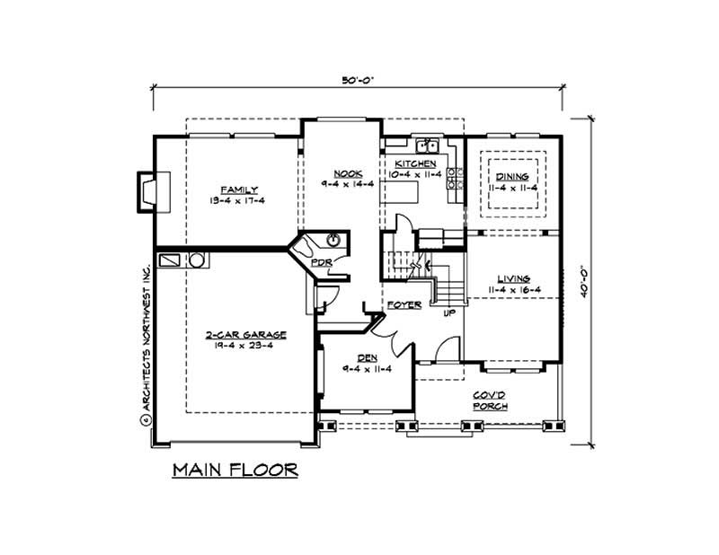 Floor Plan First Story of Ranch Plan #115-1385