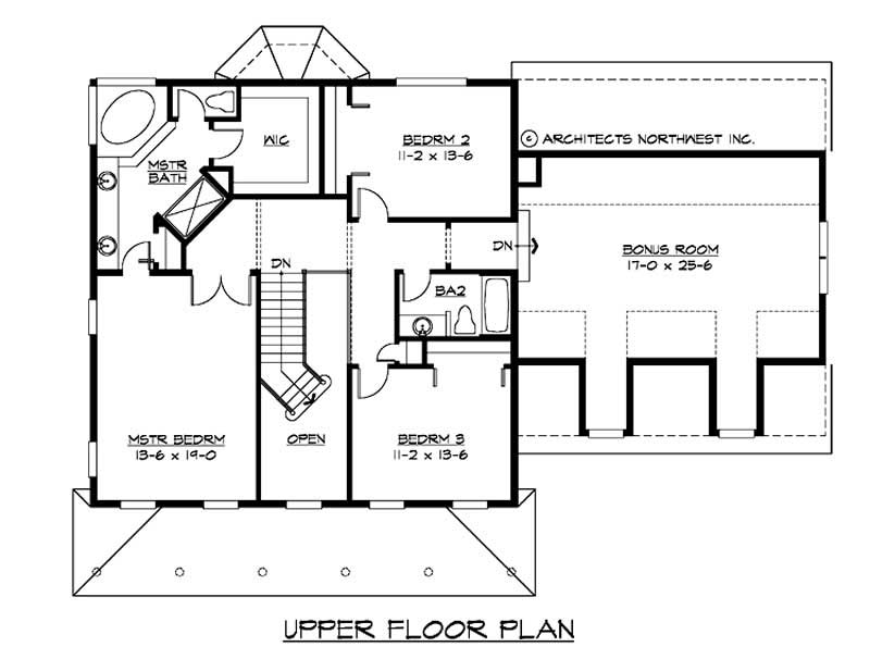 Floor Plan Second Story of Country Plan #115-1387