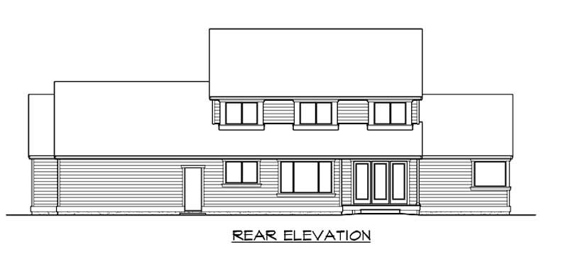Home Plan Rear Elevation of this 4-Bedroom,3607 Sq Ft Plan -115-1388