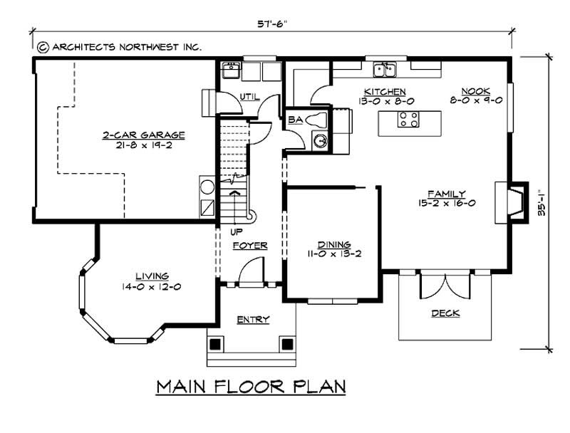 Floor Plan First Story of European Plan #115-1389