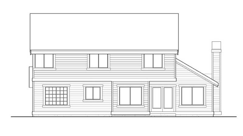 Home Plan Rear Elevation of this 4-Bedroom,2265 Sq Ft Plan -115-1390