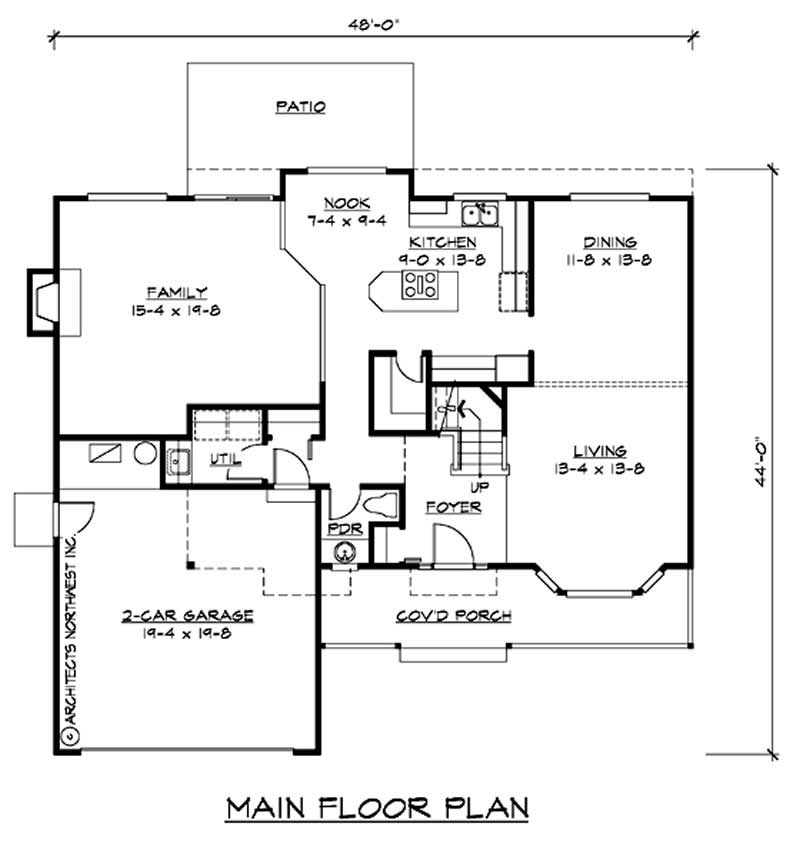Floor Plan First Story of Cape Cod Plan #115-1390