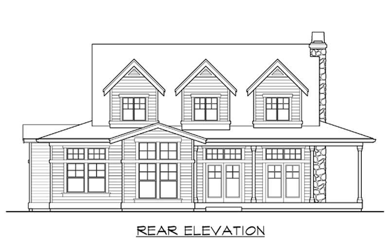 Home Plan Rear Elevation of this 4-Bedroom,2263 Sq Ft Plan -115-1391