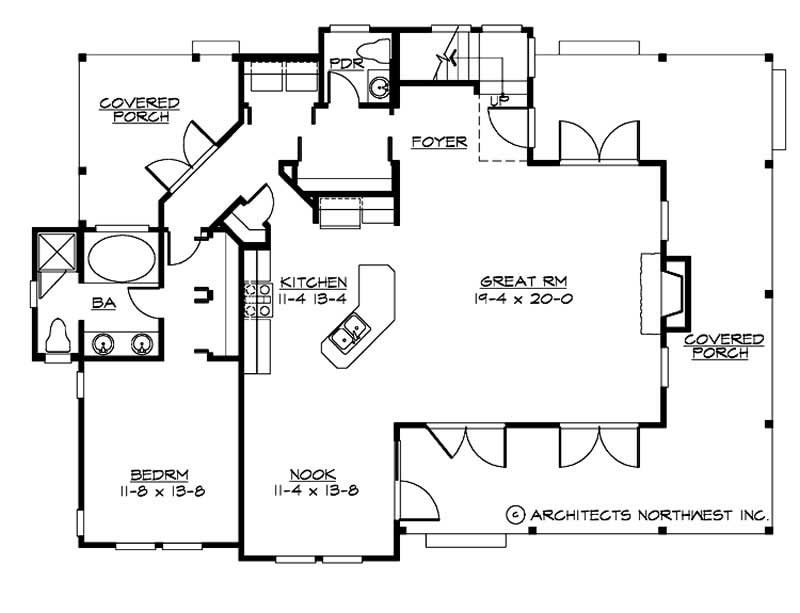 Floor Plan First Story of Cape Cod Plan #115-1391