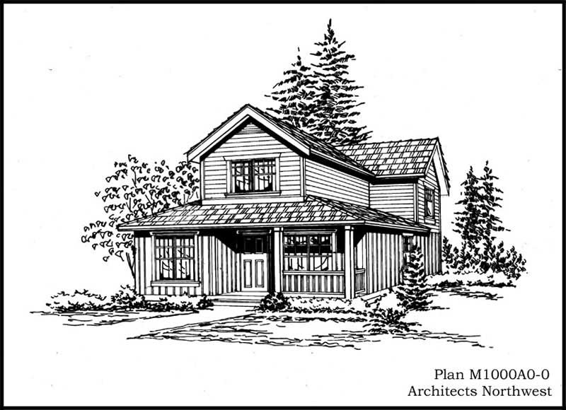 Front View of this 1-Bedroom, 1000 Sq Ft Plan - 115-1392