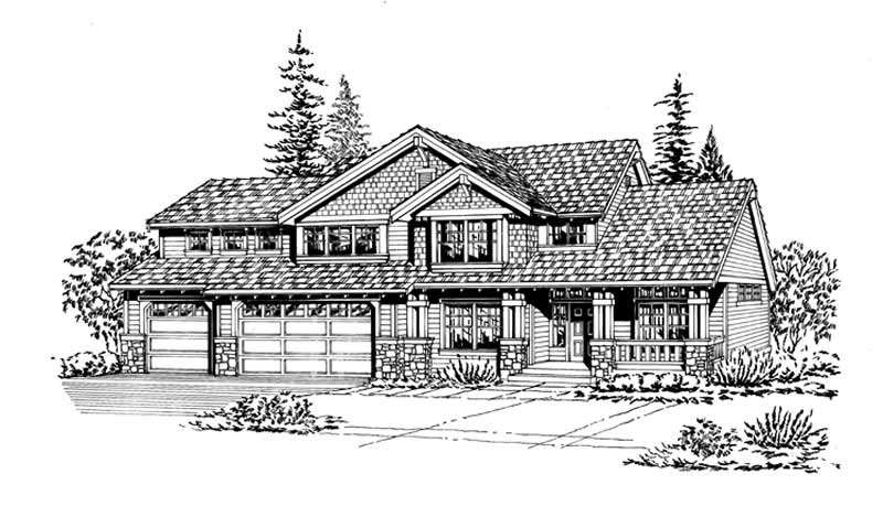 Home Plan Front Elevation of this 3-Bedroom,2920 Sq Ft Plan -115-1395