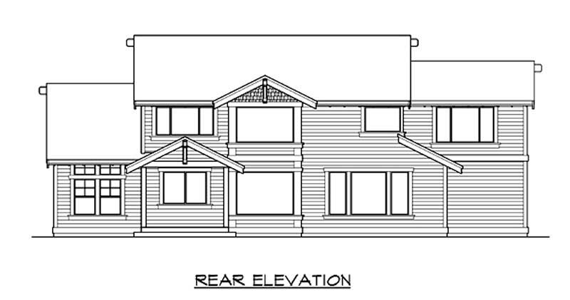 Home Plan Rear Elevation of this 3-Bedroom,2920 Sq Ft Plan -115-1395