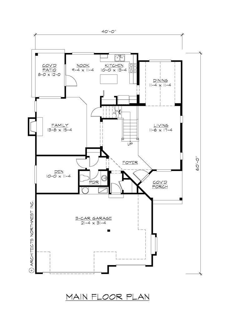 Floor Plan First Story of Craftsman Plan #115-1396