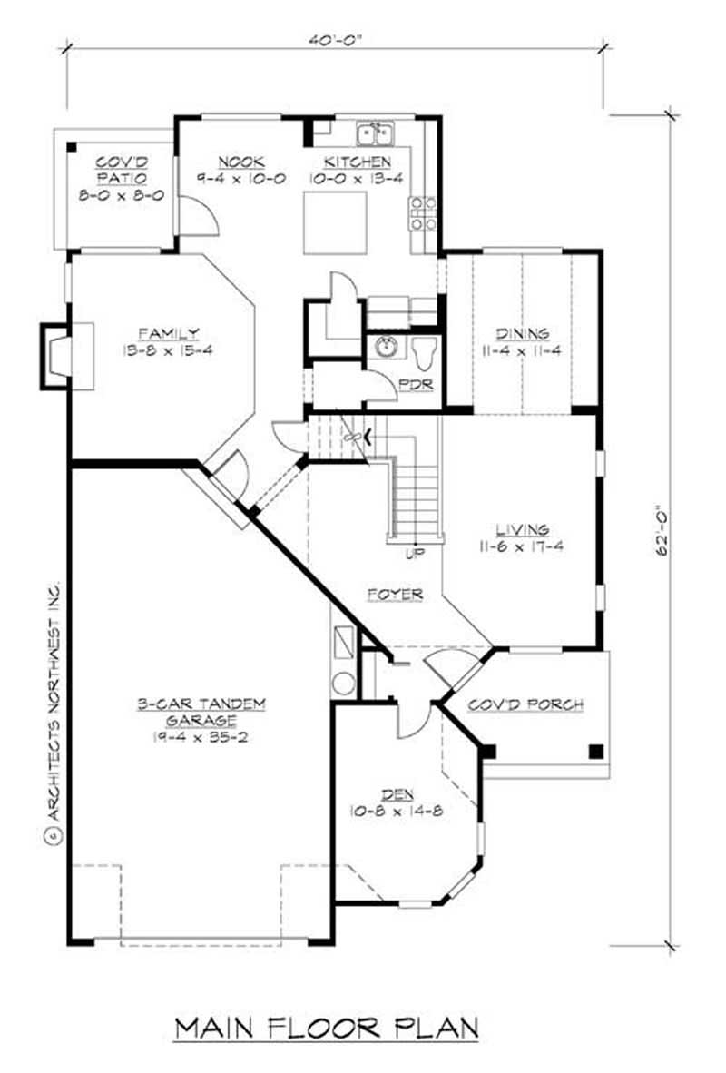 Floor Plan First Story of Craftsman Plan #115-1397