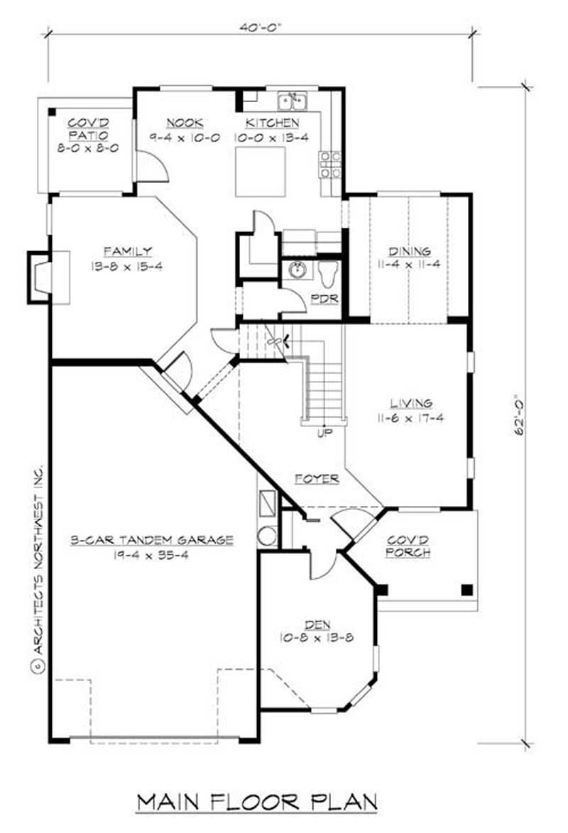 Floor Plan First Story of Craftsman Plan #115-1398