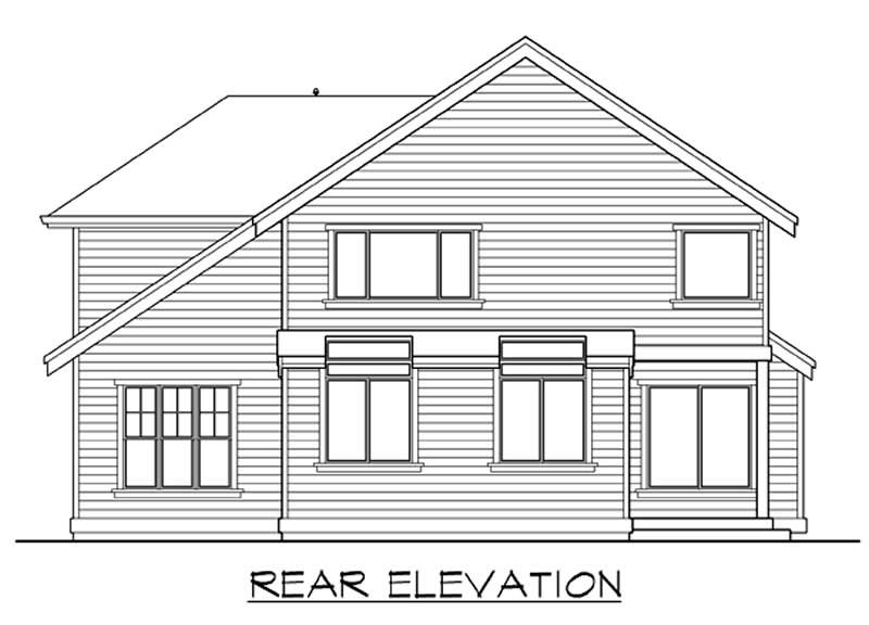 Home Plan Rear Elevation of this 4-Bedroom,2805 Sq Ft Plan -115-1398