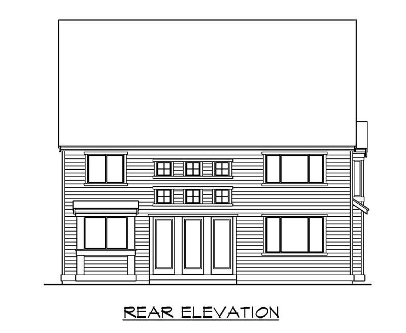 Home Plan Rear Elevation of this 4-Bedroom,3550 Sq Ft Plan -115-1401