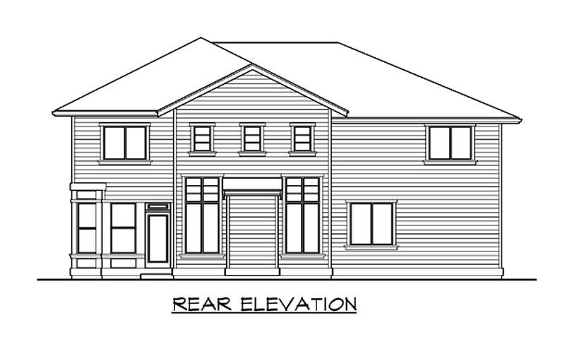 Home Plan Rear Elevation of this 4-Bedroom,3460 Sq Ft Plan -115-1402
