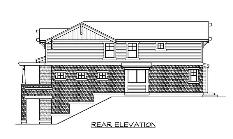 Home Plan Rear Elevation of this 3-Bedroom,3375 Sq Ft Plan -115-1403