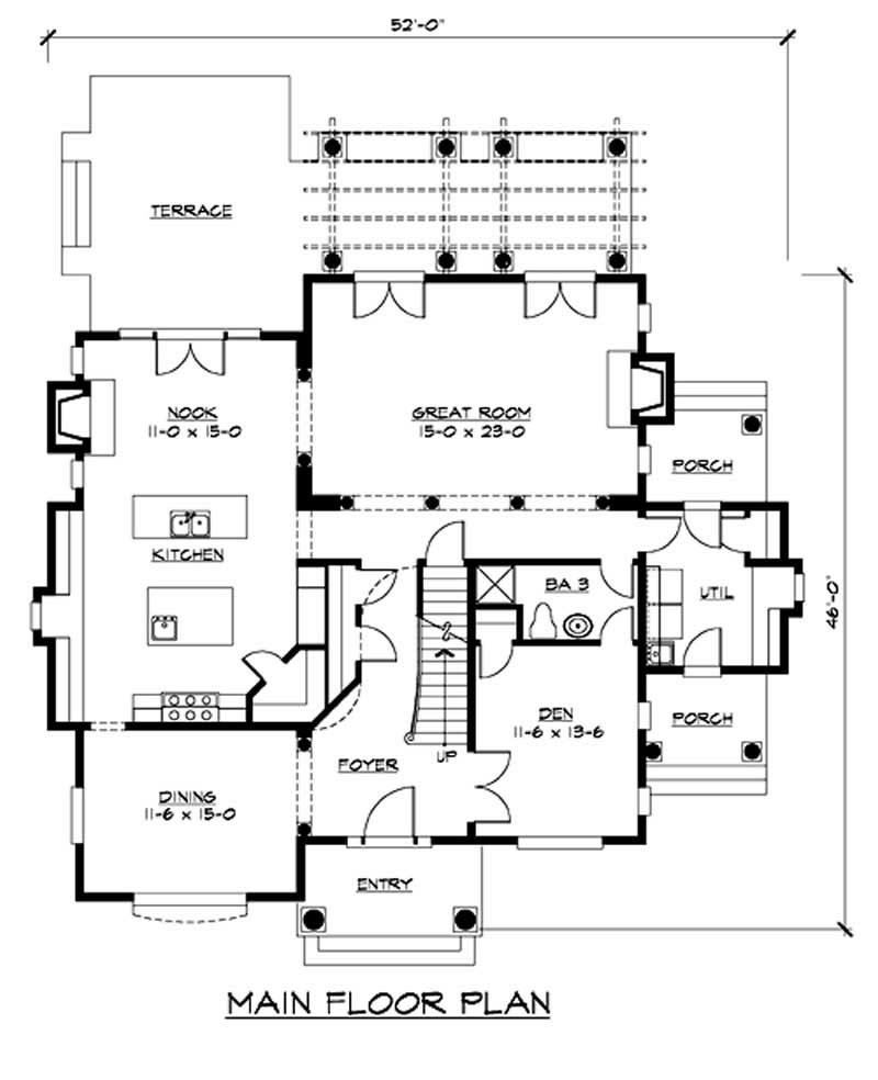 Floor Plan First Story of Historic Plan #115-1404