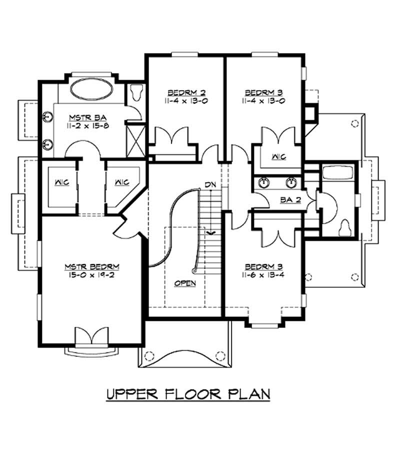 Floor Plan Second Story of Historic Plan #115-1404