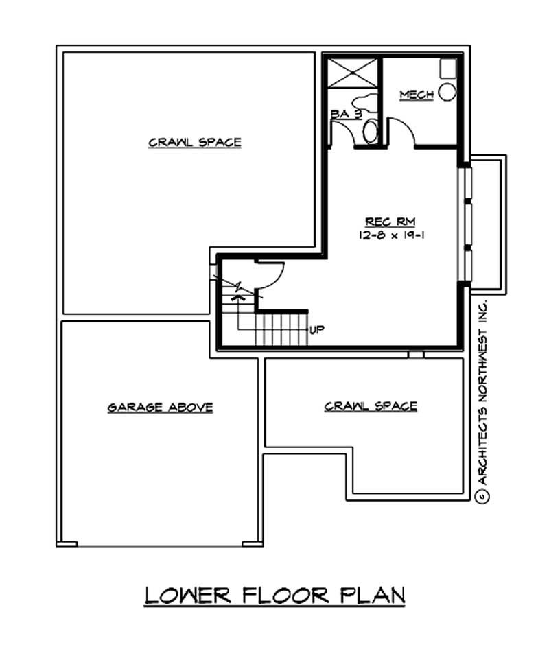 Floor Plan Basement of Craftsman Plan #115-1405