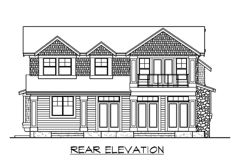 Home Plan Rear Elevation of this 3-Bedroom,3386 Sq Ft Plan -115-1405