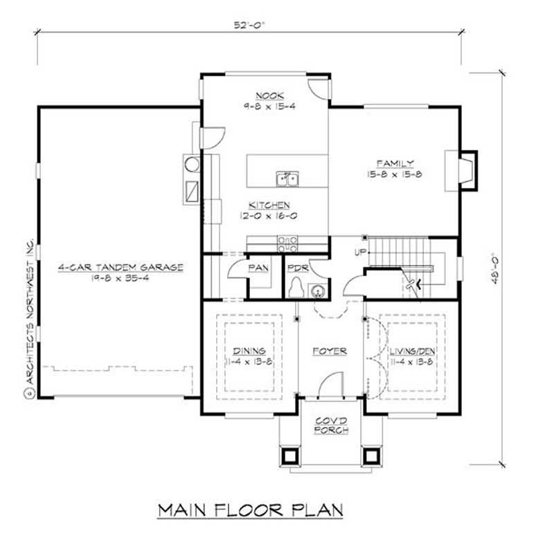 Floor Plan First Story of Traditional Plan #115-1408
