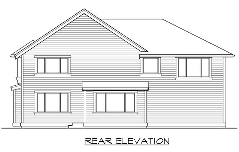 Home Plan Rear Elevation of this 4-Bedroom,2980 Sq Ft Plan -115-1408