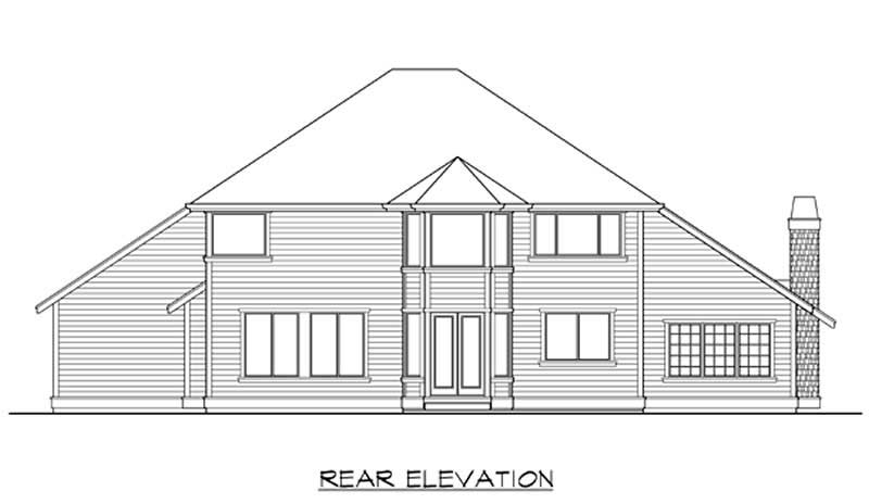 Home Plan Rear Elevation of this 4-Bedroom,3015 Sq Ft Plan -115-1410