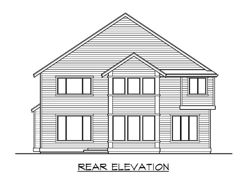 Home Plan Rear Elevation of this 4-Bedroom,3238 Sq Ft Plan -115-1412