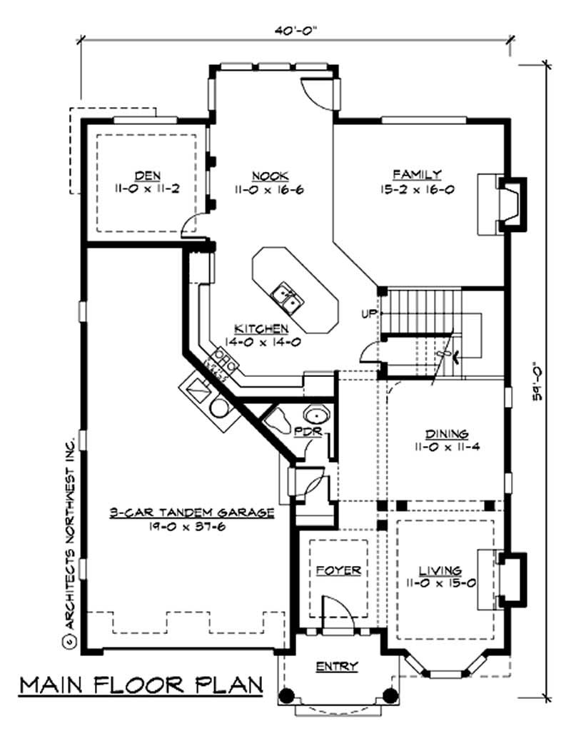 Floor Plan First Story of Traditional Plan #115-1412