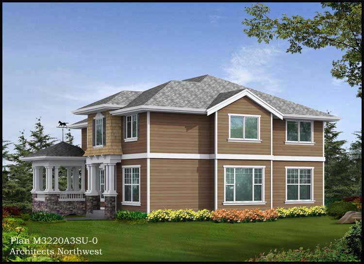 Home Plan Rear Elevation of this 3-Bedroom,3220 Sq Ft Plan -115-1413