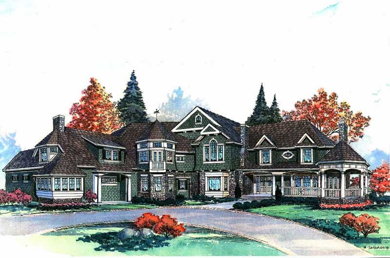 Front View of this 5-Bedroom, 7400 Sq Ft Plan - 115-1414