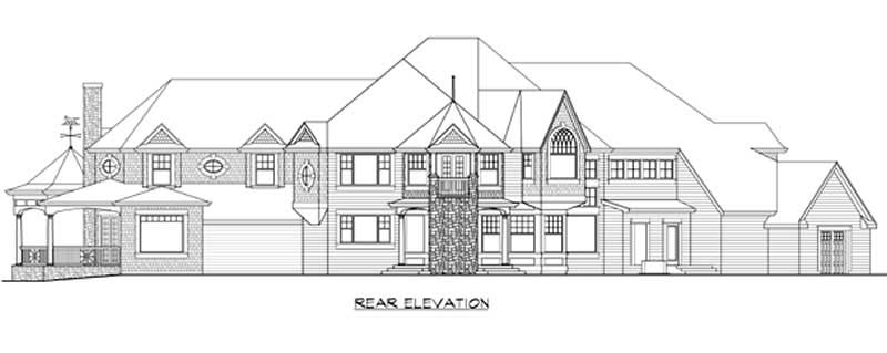 Home Plan Rear Elevation of this 5-Bedroom,7400 Sq Ft Plan -115-1414