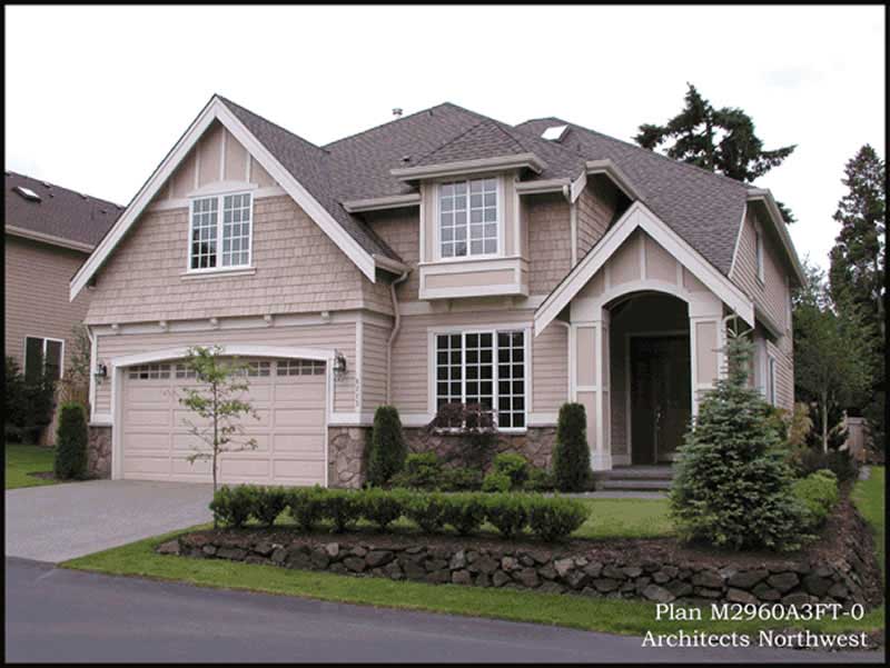 Front elevation of Shingle home (ThePlanCollection: House Plan #115-1415)